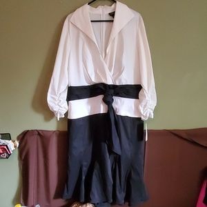 Stretchy white and black dress!